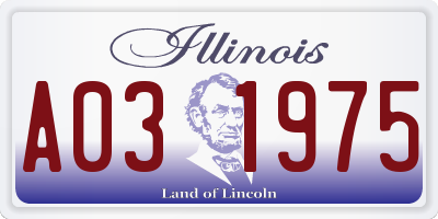 IL license plate A031975
