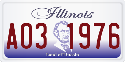 IL license plate A031976