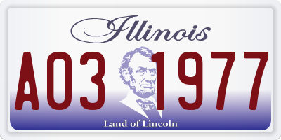 IL license plate A031977