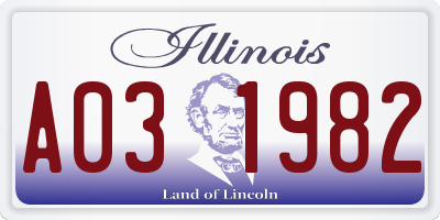 IL license plate A031982