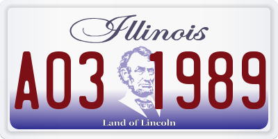 IL license plate A031989