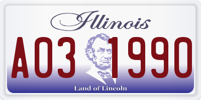 IL license plate A031990
