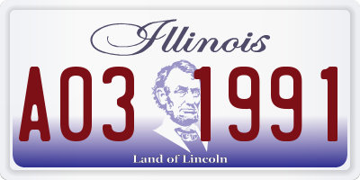 IL license plate A031991