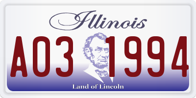 IL license plate A031994