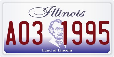 IL license plate A031995