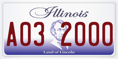 IL license plate A032000