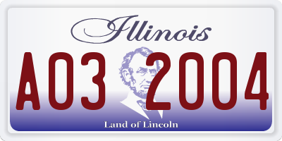 IL license plate A032004