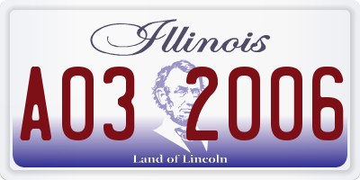 IL license plate A032006