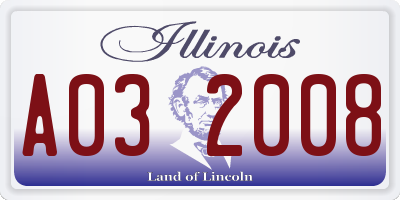 IL license plate A032008