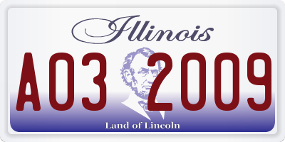IL license plate A032009
