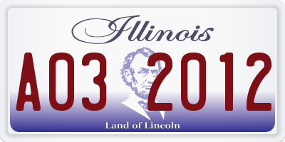 IL license plate A032012