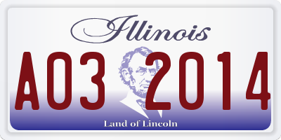 IL license plate A032014