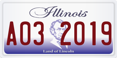 IL license plate A032019