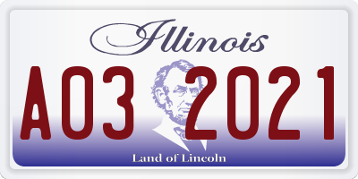 IL license plate A032021