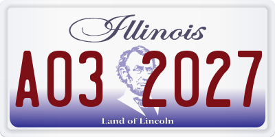 IL license plate A032027