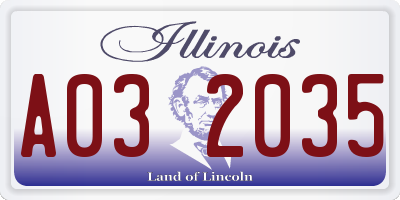IL license plate A032035