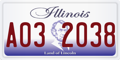 IL license plate A032038