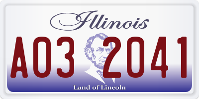 IL license plate A032041