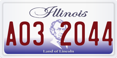 IL license plate A032044
