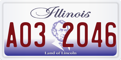 IL license plate A032046