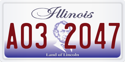 IL license plate A032047