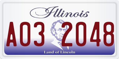 IL license plate A032048