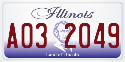 IL license plate A032049
