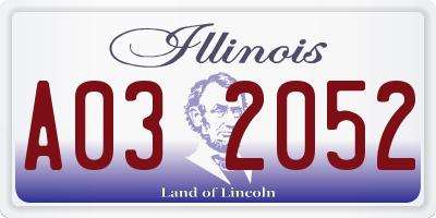 IL license plate A032052