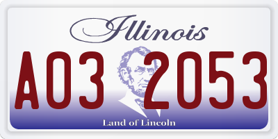 IL license plate A032053