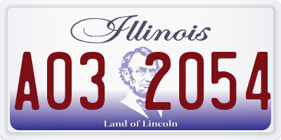 IL license plate A032054