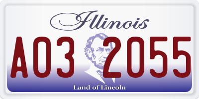 IL license plate A032055