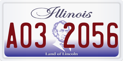 IL license plate A032056