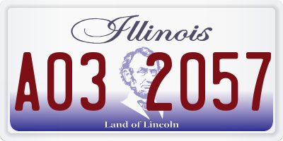 IL license plate A032057