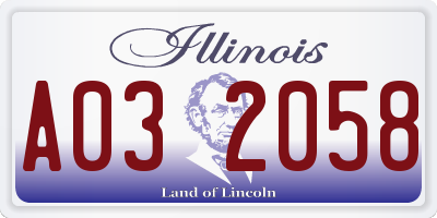 IL license plate A032058