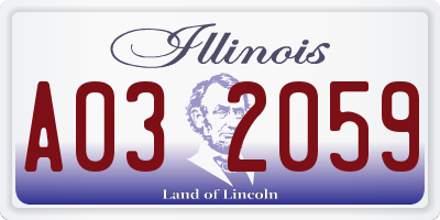 IL license plate A032059