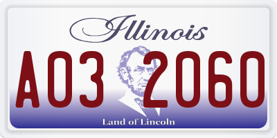 IL license plate A032060