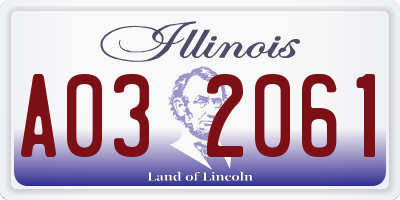 IL license plate A032061