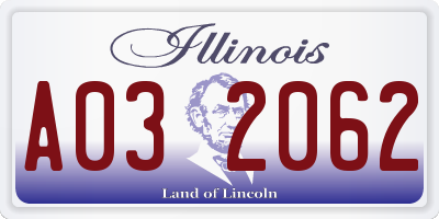 IL license plate A032062