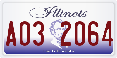 IL license plate A032064