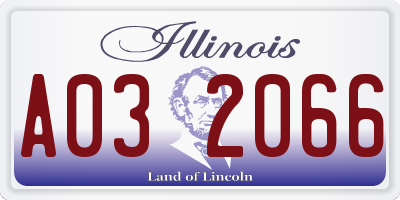 IL license plate A032066