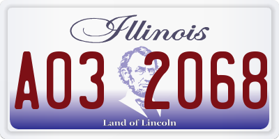 IL license plate A032068