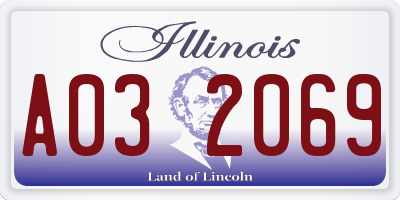 IL license plate A032069