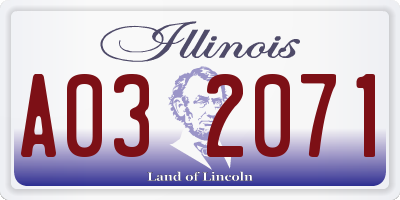 IL license plate A032071
