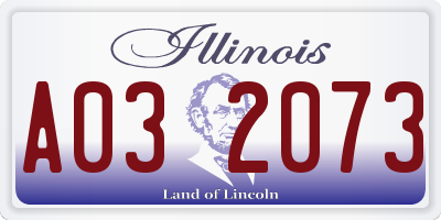 IL license plate A032073