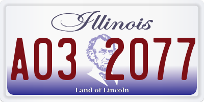 IL license plate A032077
