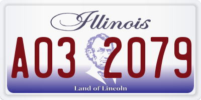 IL license plate A032079