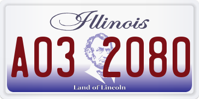 IL license plate A032080