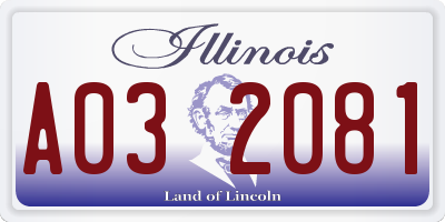 IL license plate A032081