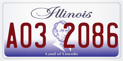 IL license plate A032086