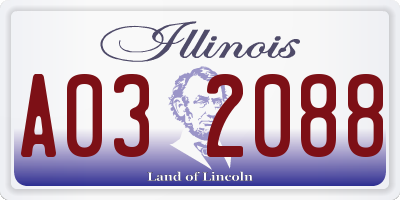 IL license plate A032088